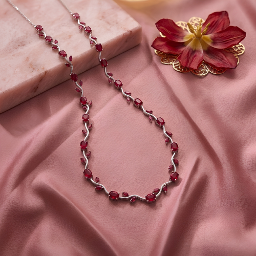 Royal Red Tulip Vine Necklace Set