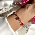 Gold Plated Crystal Stones Tulip Bracelet for Girls/Women