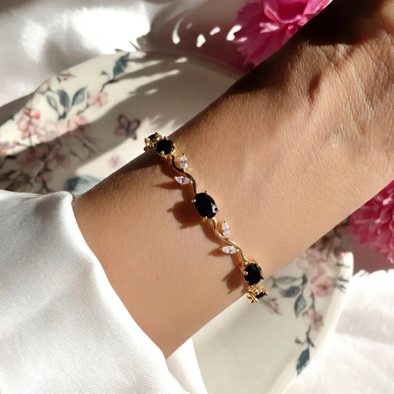 Gold Plated Crystal Stones Tulip Bracelet for Girls/Women